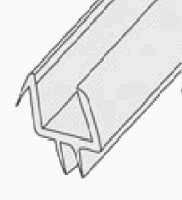 Vinil botaguas aleta larga con sello al piso para cristal 10mm L=2.5mts