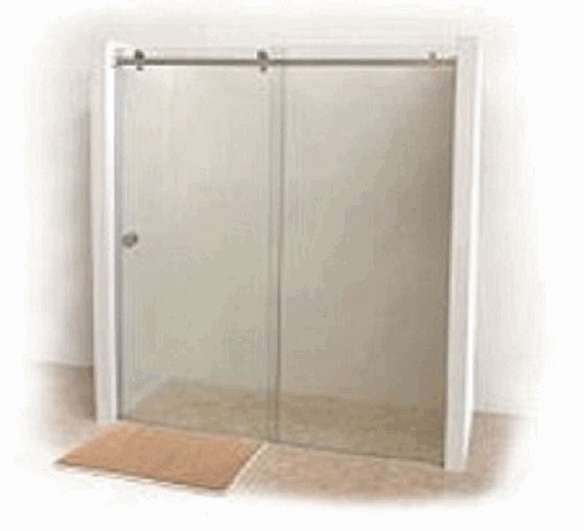 Cancel de baño corredizo Aquatech  2.0 mts  para cristal 10mm  Ac. Inox. satinado