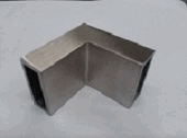 Conector a 90 grados para cancel en escuadra Aquatech  acero inox. satinado