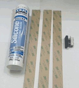 Kit para instalar cancel SLIDER a panel fijo de cristal  negro