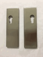 Juego deTapas para cerradura de esquina OPCION  acero inoxidable Satinado