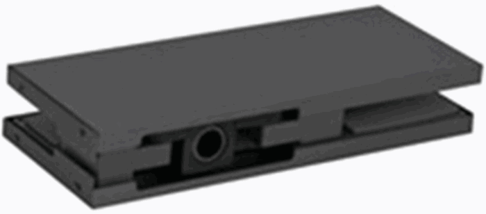 Herraje superior grande p-herraje hidraulico TeH100 Ac. Inox. Negro