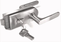 Cerradura con manija y cilindro tipo europeo  acero inox satinado