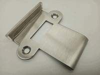 Contracerradura para muro con tope  acero inox satinado
