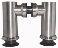 Conec. T-Pipa Doble C-C para costilla Ac. Inox 304 satinado