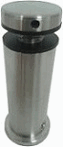 Conector Tipo Pipa 180 grados Muro Cristal con tapa Acero Inox 304