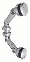 Conector Cristal Cristal Articulado 60mm Doble c-tapas Ac. Inox.