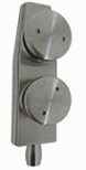 Herraje Superior Antepecho Ac. Inox. con tapas