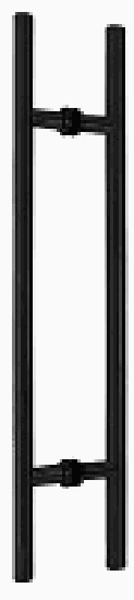 Jaladera Tipo H 450mm. Diam. 25mm. Ac. Inox. Negro Mate