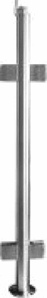 Barandal Tipo Poste Redondo de L= 1.05mts  de 2 con 4 conectores Forte acero inoxidable