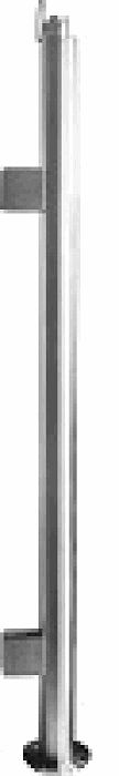 Barandal Tipo Poste Redondo de L= 1.05mts  de 2 con 2 conectores Forte acero inoxidable