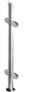 Barandal Tipo Poste Redondo de L=1.05mts de 2 acero inox  c-4 conectores media luna Zamak