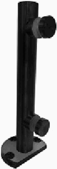 Miniposte Elite de 250mm Ac. Inox. 304 con brida Negro Mate