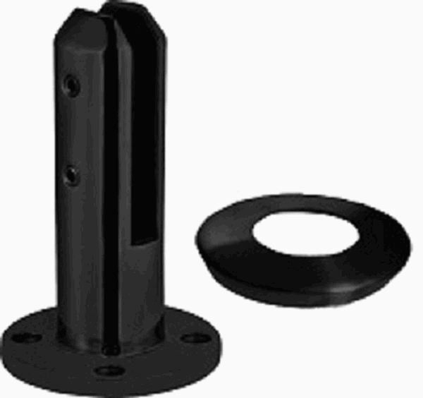 Soporte para barandal de cristal sin saque Ac. Inox. 316 Negro Mate