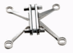 Kit de 2 Arañas Costilla 2 brazos izq-der y conectores Ac. Inox. 304