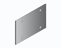 Placa de extension de 250mm x 175mm x 1-4 c-4 barrenos aluminio anodizado natural mate