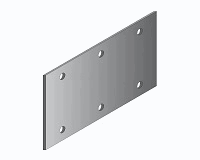 Placa de extension de 400mm x 170mm x 1-4 c-6 barrenos aluminio anodizado natural mate