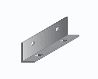 Angulo de aluminio 1-4 de 3x2x200mm c-2 barrenos anodizado natural mate
