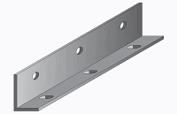 Angulo de aluminio 1-4 de 3x2x300mm c-3 barrenos anodizado natural mate