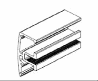 Perfil para panel fijo o p/fijacion a cristal Geze Levolan  aluminio nat mate  tramo corte x metro