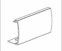 Perfil tapa frontal para riel Geze Levolan  aluminio natural mate  tramo corte x metro
