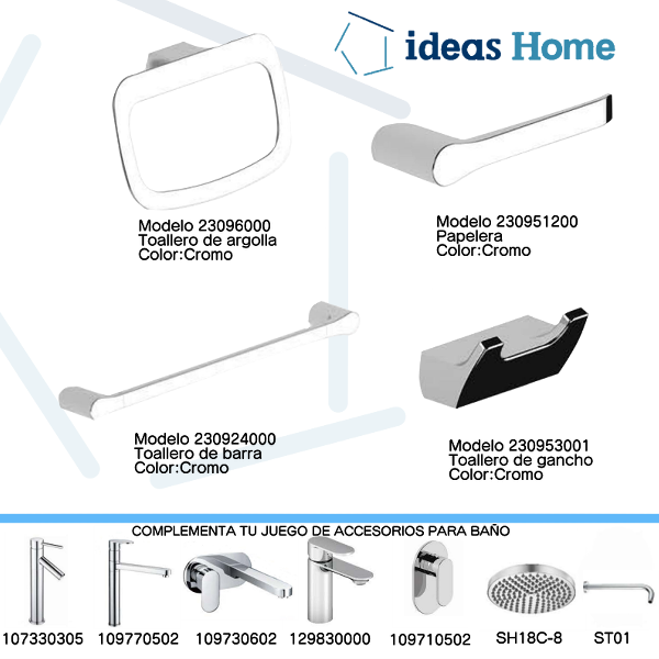 Juego de Accesorios Para Baño Linea Elegant