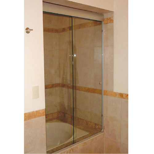 CANCEL PARA BAÑO CORREDIZO DE LUJO MOD GLASS DEFINITIV CRISTAL T DE 10 MM 1.5 X 2 MTS