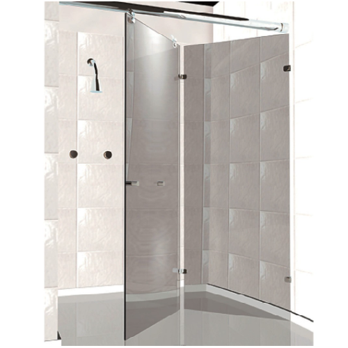 CANCEL PARA BAÑO PLEGADIZO MOD GLASS INFINITY CRISTAL T 10 MM DE 2 X 2 MTS