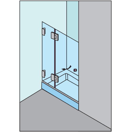Cancel para Baño Recto de 2 piezas con Vidrio Templado de 10 MM 1.5 X 2