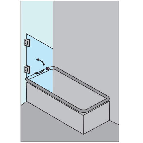 CANCEL PARA BAÑO RECTO DE 1 PIEZA CON VIDRIO TEMPLADO DE 10 MM 1.5 X 1 MTS