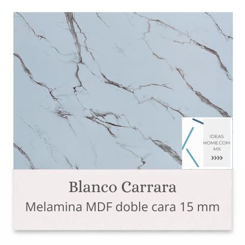 MELAMINA MDF 15 MM DOBLE CARA COLOR BLANCO CARRARA