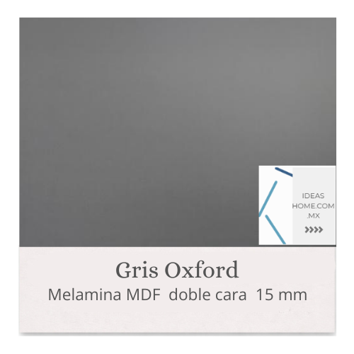 MELAMINA MDF 15 MM DOBLE CARA COLOR GRIS OXFORD