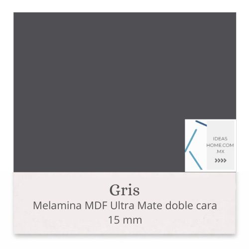 MELAMINA MDF ULTRA-MATE 15 MM DOBLE CARA COLOR GRIS