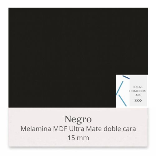 MELAMINA MDF ULTRA-MATE 15 MM DOBLE CARA COLOR NEGRO
