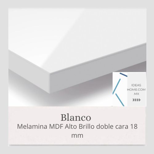 MELAMINA MDF ALTO BRILLO 18 MM DOBLE CARA COLOR BLANCO