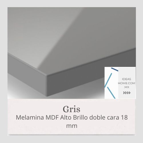MELAMINA MDF ALTO BRILLO 18 MM DOBLE CARA COLOR GRIS