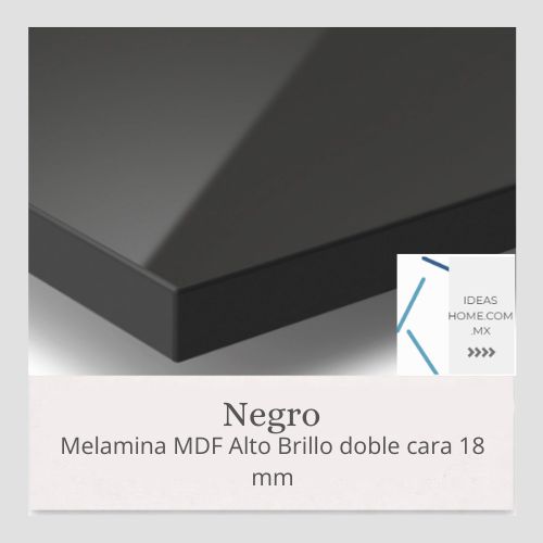 MELAMINA MDF ALTO BRILLO 18 MM DOBLE CARA COLOR NEGRO