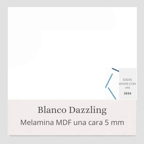 MELAMINA MDF 5 MM UNA CARA COLOR BLANCO DAZZLING